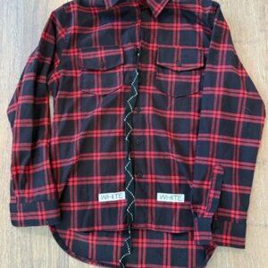Off-White Red and Black Flannel Large